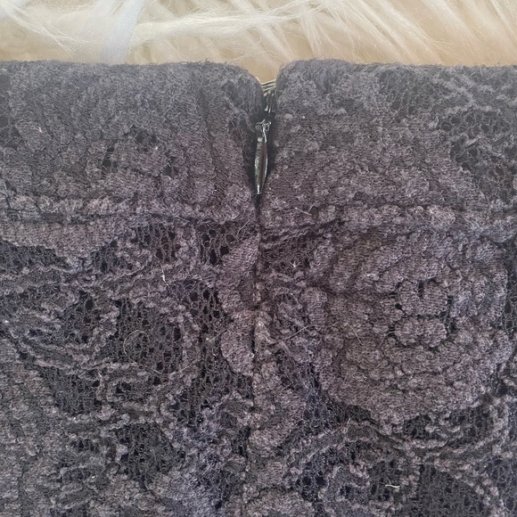 Anthropologie Maeve Charcoal Gray Lace Pencil Skirt XS - Picture 6 of 8